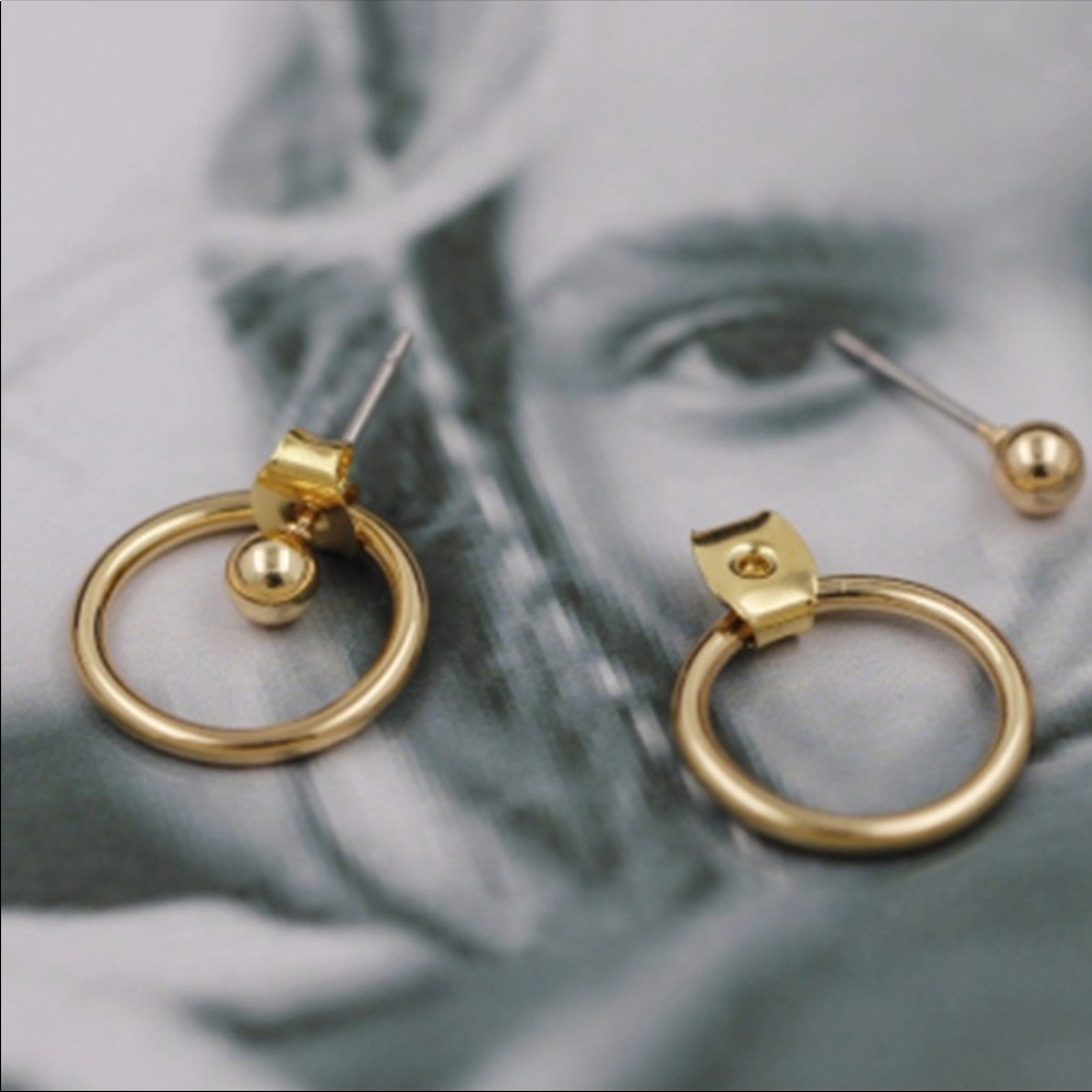 • Stella • Simple Front/Back Hoop Studs - Picture 2 of 4